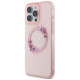 Guess IML Flowers Wreath MagSafe iPhone 16 Pro Max Case - Pink