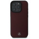Mercedes Textured And Plain Leather MagSafe case for iPhone 16 Pro Max - red