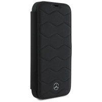Mercedes MB Waves Leather Case for iPhone 16 Pro Max - Black