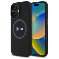 BMW M Silicone Printed Ring MagSafe iPhone 16 Case - Black