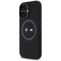 BMW M Silicone Printed Ring MagSafe iPhone 16 Case - Black