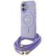 Guess Crossbody Cord Script MagSafe iPhone 16 Case - Purple