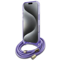 Guess Crossbody Cord Script MagSafe iPhone 16 Case - Purple