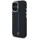 Mercedes Silicone Blue Stripe MagSafe iPhone 16 Case - Black