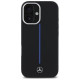 Mercedes Silicone Blue Stripe MagSafe iPhone 16 Case - Black