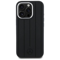 Mercedes Silicone Vertical Tonal Stripes MagSafe Case for iPhone 16 Pro Max - Black