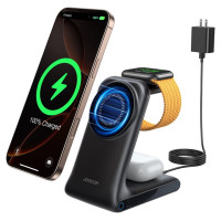 Joyroom JR-W15 Wireless Charger 3 in 1 Charging Station with MagSafe - Black