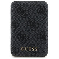 Guess Powerbank inductive 15W GUPB5FP4EMGK 5000mAh black/black 4G Leather Metal Logo MagSafe