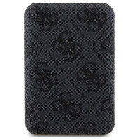 Guess Powerbank inductive 15W GUPB5FP4EMGK 5000mAh black/black 4G Leather Metal Logo MagSafe