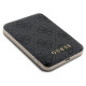 Guess Powerbank inductive 15W GUPB5FP4EMGK 5000mAh black/black 4G Leather Metal Logo MagSafe