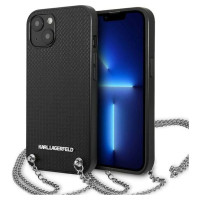 Karl Lagerfeld Leather Textured and Chain Case for iPhone 13 / 14 / 15 6.1" - Black