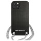 Karl Lagerfeld Leather Textured and Chain Case for iPhone 13 / 14 / 15 6.1" - Black