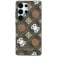Guess 4G Printed Colored Peony Pattern MagSafe Case for Samsung Galaxy S25 Ultra Brown