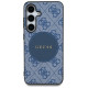 Guess 4G Round Patch Classic Logo MagSafe case for Samsung Galaxy S25 Plus blue