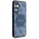 Guess 4G Round Patch Classic Logo MagSafe case for Samsung Galaxy S25 Plus blue