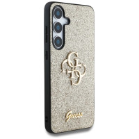 Guess Fixed Glitter Big 4G Metal Logo case for Samsung Galaxy S25 gold
