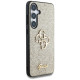 Guess Fixed Glitter Big 4G Metal Logo case for Samsung Galaxy S25 gold