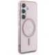 Guess Glitter Circle Classic Logo MagSafe Case for Samsung Galaxy S25 Pink