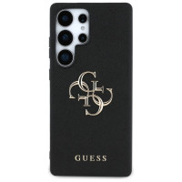 Guess Grained Big 4G Logo Small Classic Logo case for Samsung Galaxy S25 Ultra black