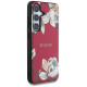 Guess Grained Printed Flower Pattern MagSafe case for Samsung Galaxy S25 fuchsia
