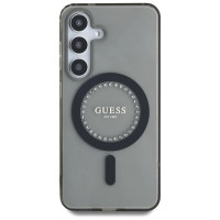 Guess Rhinestones Printed Classic Logo MagSafe Samsung Galaxy S25 case black