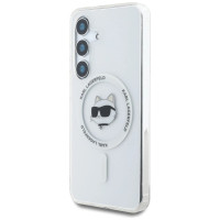 Karl Lagerfeld Case Karl Lagerfeld Button Choupette Head Printed Logo MagSafe Samsung Galaxy S25 white