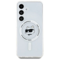 Karl Lagerfeld Case Karl Lagerfeld Button Choupette Head Printed Logo MagSafe Samsung Galaxy S25 white