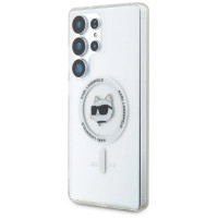 Karl Lagerfeld Case Karl Lagerfeld Button Choupette Head Printed Logo MagSafe Samsung Galaxy S25 Ultra white