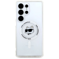 Karl Lagerfeld Case Karl Lagerfeld Button Choupette Head Printed Logo MagSafe Samsung Galaxy S25 Ultra white