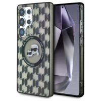 Karl Lagerfeld Case Karl Lagerfeld Button Karl & Choupette Heads On KL Pattern MagSafe Samsung Galaxy S25 Ultra black