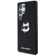 Karl Lagerfeld Leather Monogram Pin Logo Choupette Head Samsung Galaxy S25 Ultra Case Black