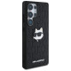 Karl Lagerfeld Leather Monogram Pin Logo Choupette Head Samsung Galaxy S25 Ultra Case Black