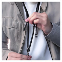 Dudao L20MAX 4in1 Cable / Lanyard USB-A / USB-C / Lightning PD QC 65W 1.5m - Black