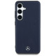 Mercedes Leather Debossed Lines MagSafe Case for Samsung Galaxy S25 - Blue