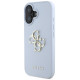 Guess Grained Big 4G Logo Small Classic Logo case for iPhone 16 - blue