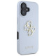 Guess Grained Big 4G Logo Small Classic Logo case for iPhone 16 - blue