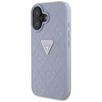 Guess Hot Stamp 4G Pattern Triangle Metal Logo iPhone 16 Case - Purple