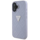 Guess Hot Stamp 4G Pattern Triangle Metal Logo iPhone 16 Case - Purple