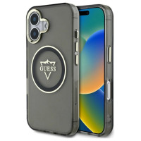 Guess IML Metal Mountain Logo MagSafe case for iPhone 16 - black