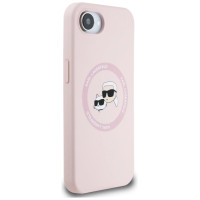 Karl Lagerfeld Silicone Karl&Choupette Heads MagSafe iPhone 16e Case - Pink
