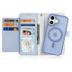 Dux Ducis Lawa iPhone 16 Leather Case with Detachable Magnetic Wallet - Blue