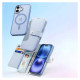 Dux Ducis Lawa iPhone 16 Leather Case with Detachable Magnetic Wallet - Blue