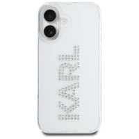 Karl Lagerfeld IML Rhinestones Logo iPhone 16 Case - Transparent