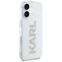 Karl Lagerfeld IML Rhinestones Logo iPhone 16 Case - Transparent