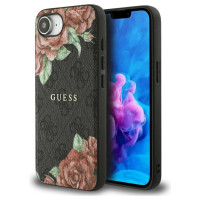 Guess 4G Flowers Print MagSafe case for iPhone 16e - black