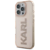 Karl Lagerfeld IML Rhinestones Logo iPhone 16 Pro Max Case - Pink