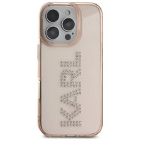 Karl Lagerfeld IML Rhinestones Logo iPhone 16 Pro Max Case - Pink