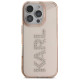 Karl Lagerfeld IML Rhinestones Logo iPhone 16 Pro Max Case - Pink