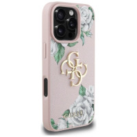Guess Grained Roses Big 4G logo iPhone 16 Pro case - pink