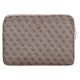 Guess Sleeve 4G Zipper Pocket Triangle Logo 14" Laptop Bag - Brown